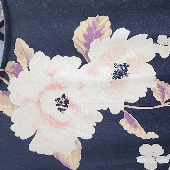 Bobbie Brooks size large Dark Navy Floral Dress – Long Sleeve Above-Knee Style - Picture 3 of 9